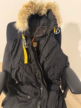 Black Parajumpers with Real Fur Hood size medium men